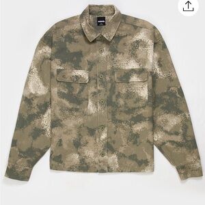 Men's Green and Tan Boxy Shirt /Jacket